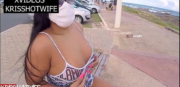  Corno Filmando Kriss Hotwife Na Praia De Vestidinho Transparente